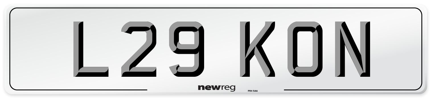 L29 KON Number Plate from New Reg